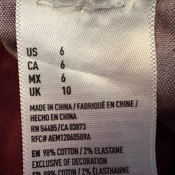 American Eagle Outfitters Shortie Burgundy Shorts Size 6 - Picture 9 of 9